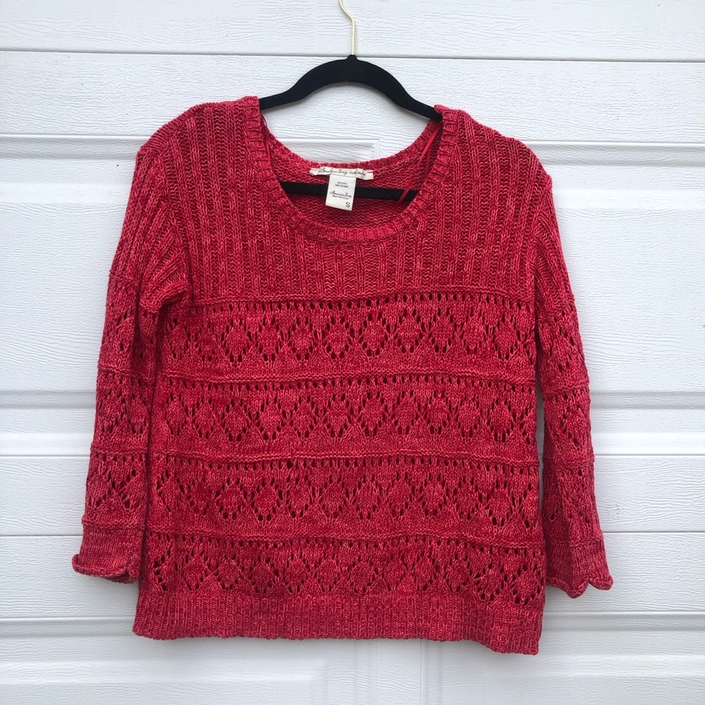 Red knitted sweater